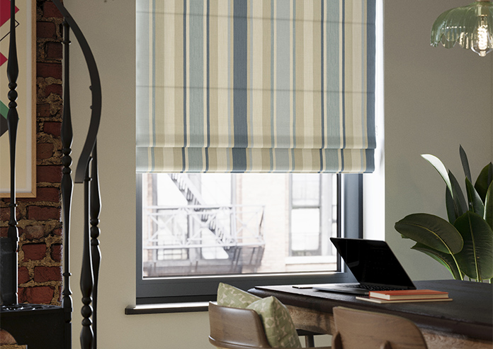 Laura Ashley Awning Stripe, Seaspray - Roman Blind - Image 5
